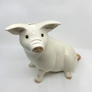 Vintage 80's ROB ROY Large Ceramic Piggy Bank Pig